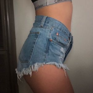 Denim cutoff shorts